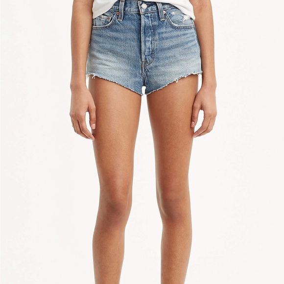 Levi’s Micro Jean Shorts High Waisted Medium Wash
501’s - Picture 3 of 7